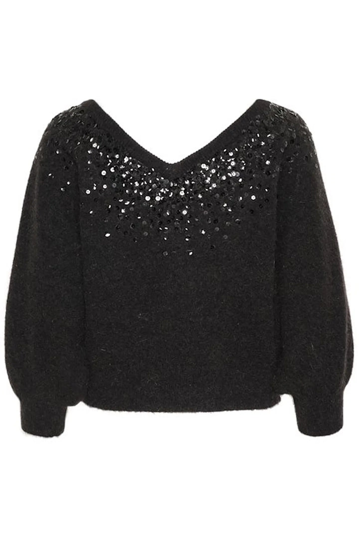 Pull col plongeant et strass