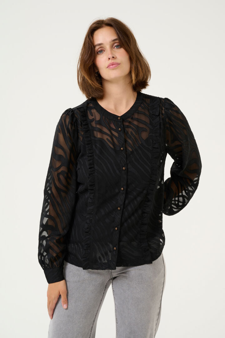 Blouse transparente zébrée