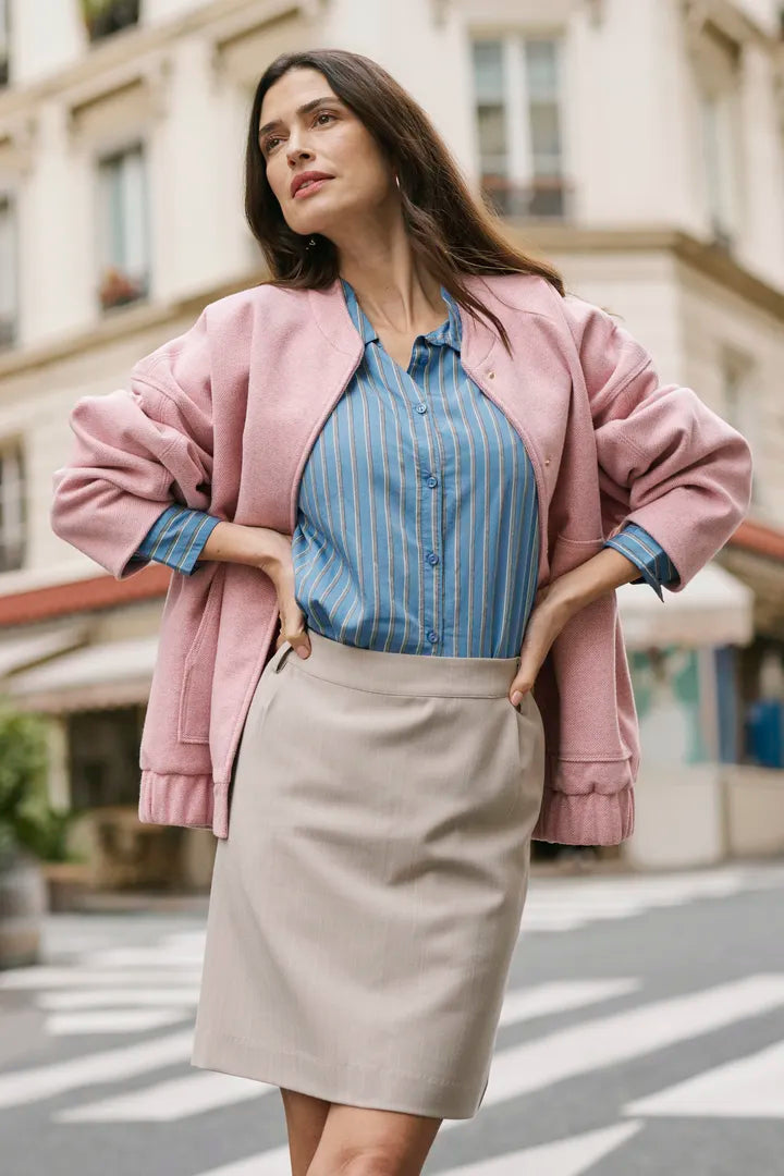 Blouson aviateur rose bonbon