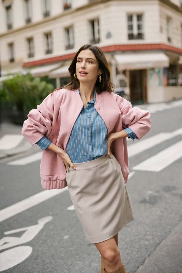 Blouson aviateur rose bonbon