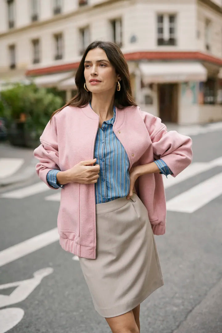 Blouson aviateur rose bonbon