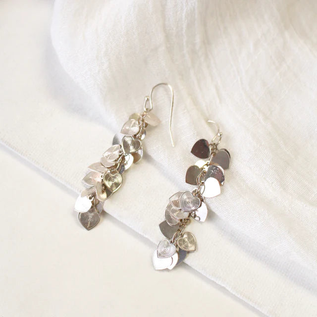 Boucles d'oreilles coeurs scintillants