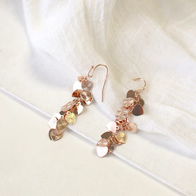 Boucles d'oreilles coeurs scintillants