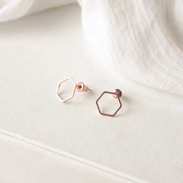 Boucles d'oreilles hexagonales