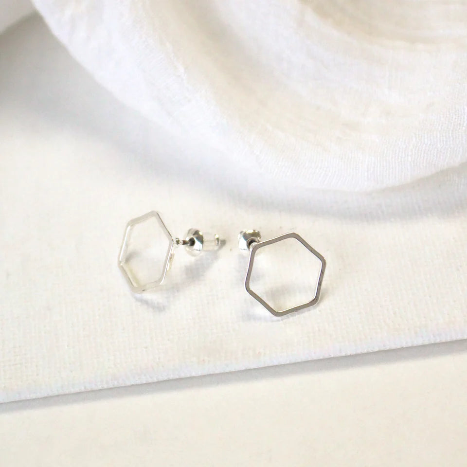 Boucles d'oreilles hexagonales