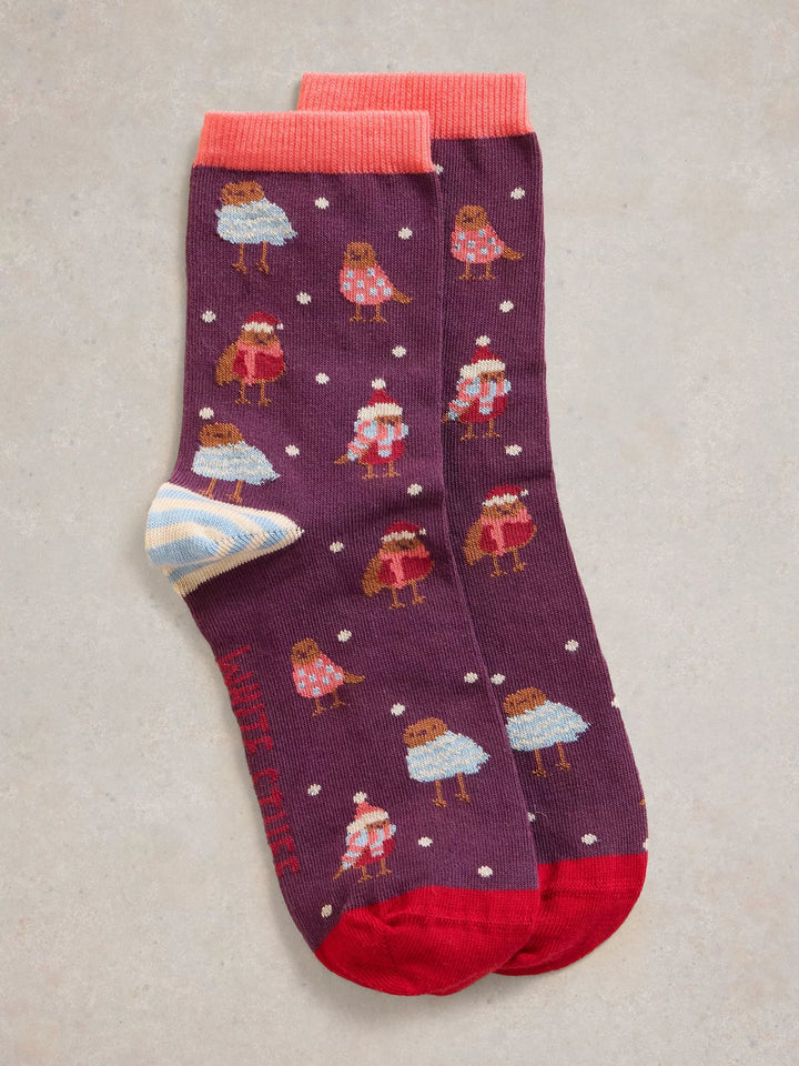 Cracker - Chaussettes cadeau avec oiseaux d'hiver