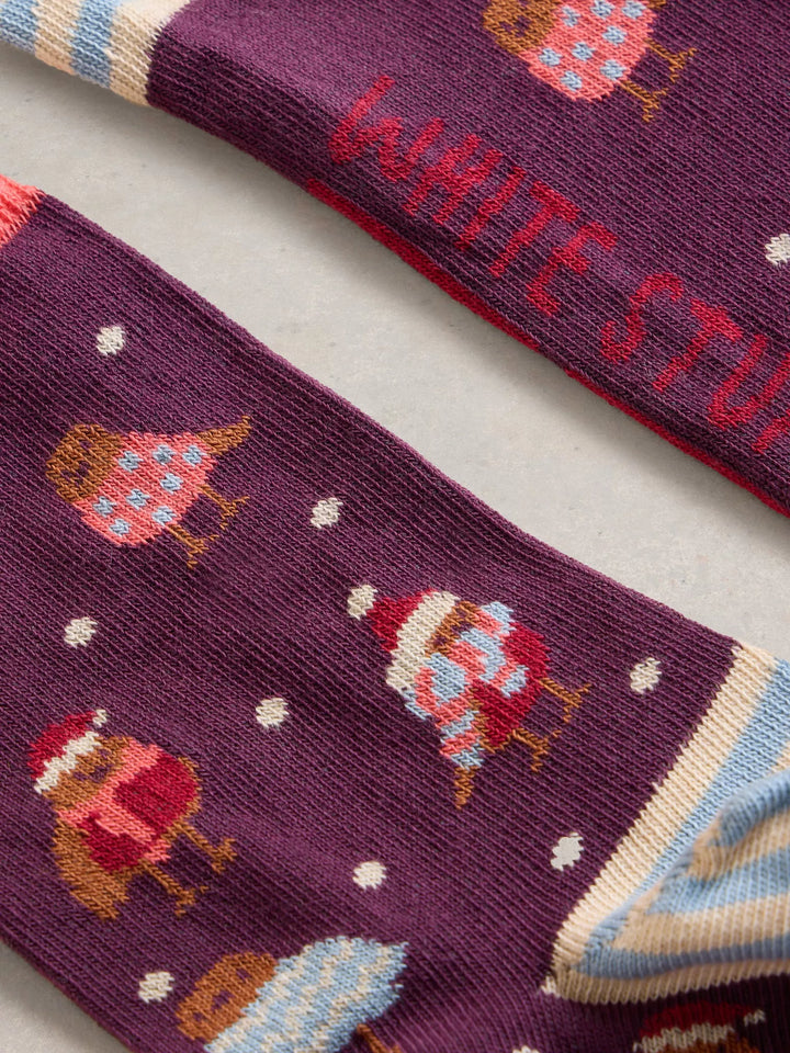 Cracker - Chaussettes cadeau avec oiseaux d'hiver