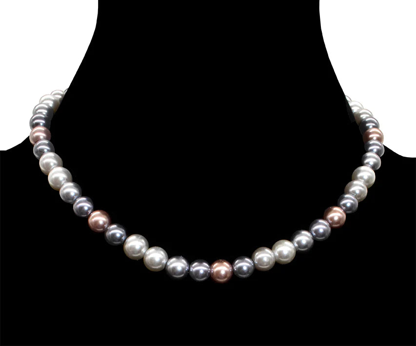 Collier court en perles de verre