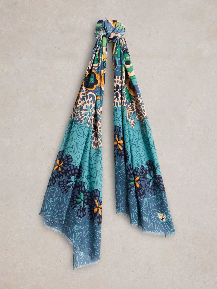 Foulard imprimé au motif de fonds marins abstraits