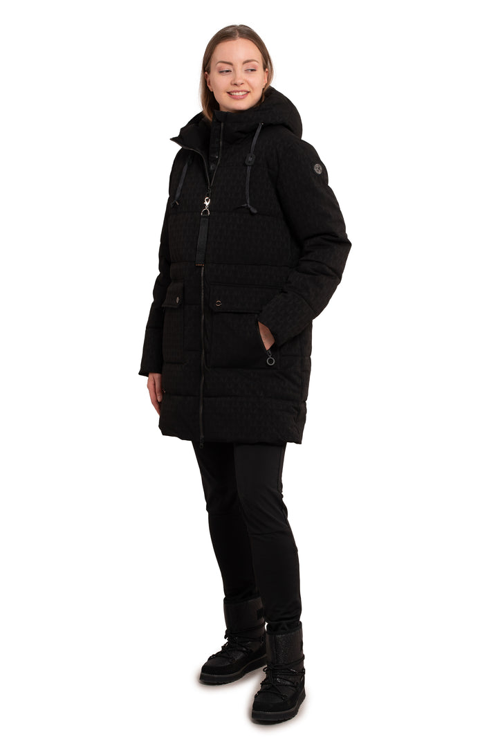 Manteau long avec poches avant à volets