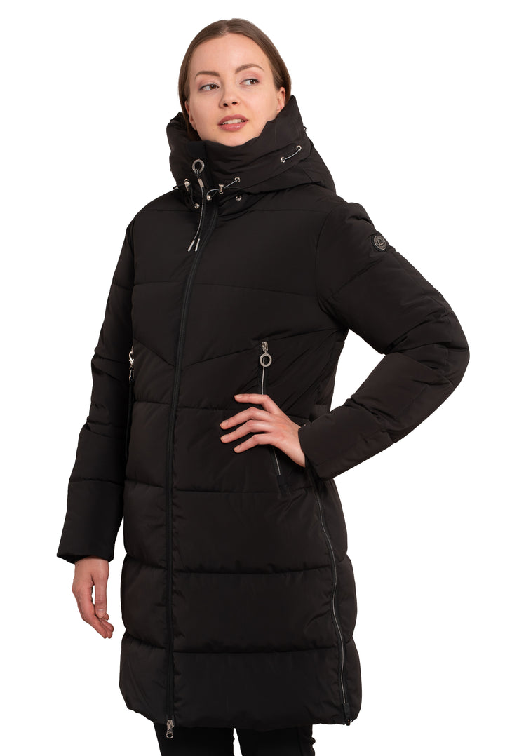 Manteau long de type puffer coupe classique