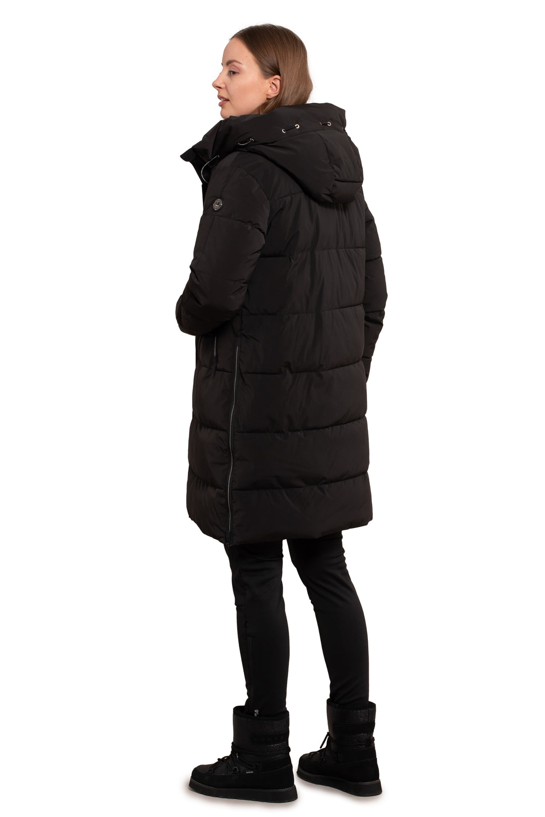 Manteau long de type puffer coupe classique