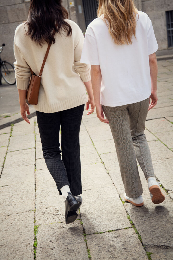 Pantalon doux à carreaux