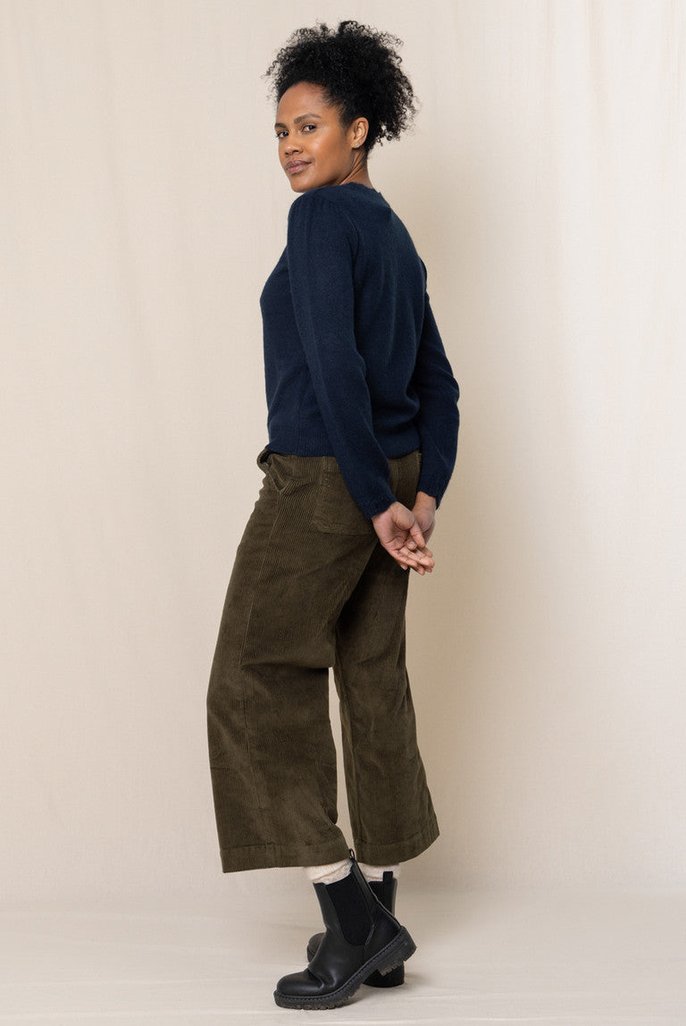 Pantalon à jambes larges en corduroy