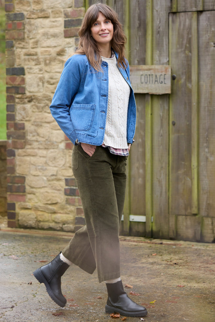 Pantalon à jambes larges en corduroy