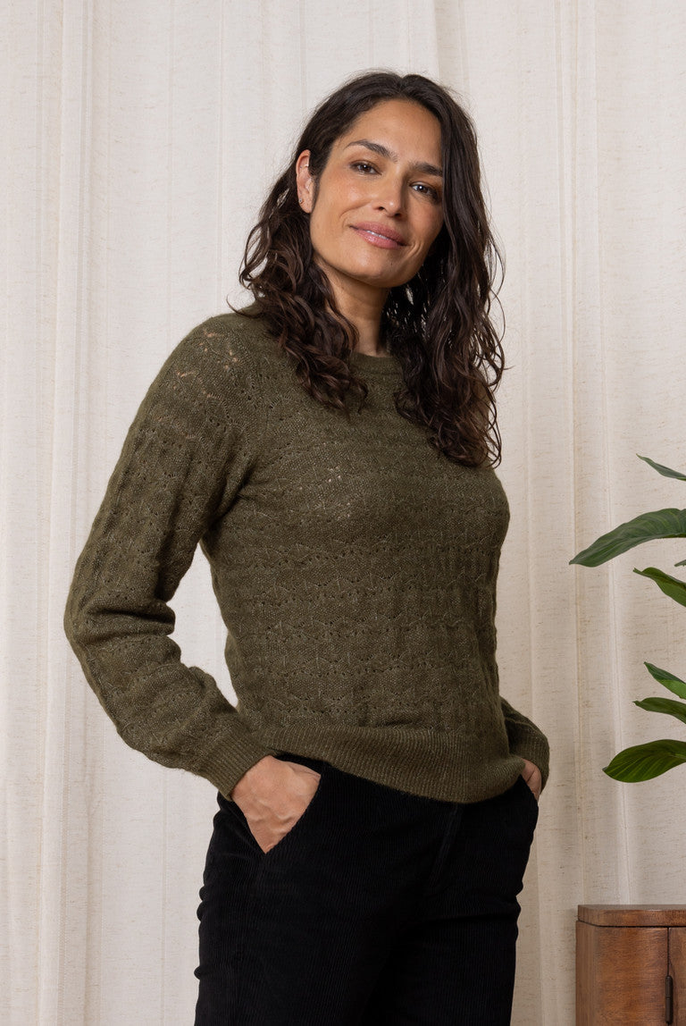 Pull en maille pointelle