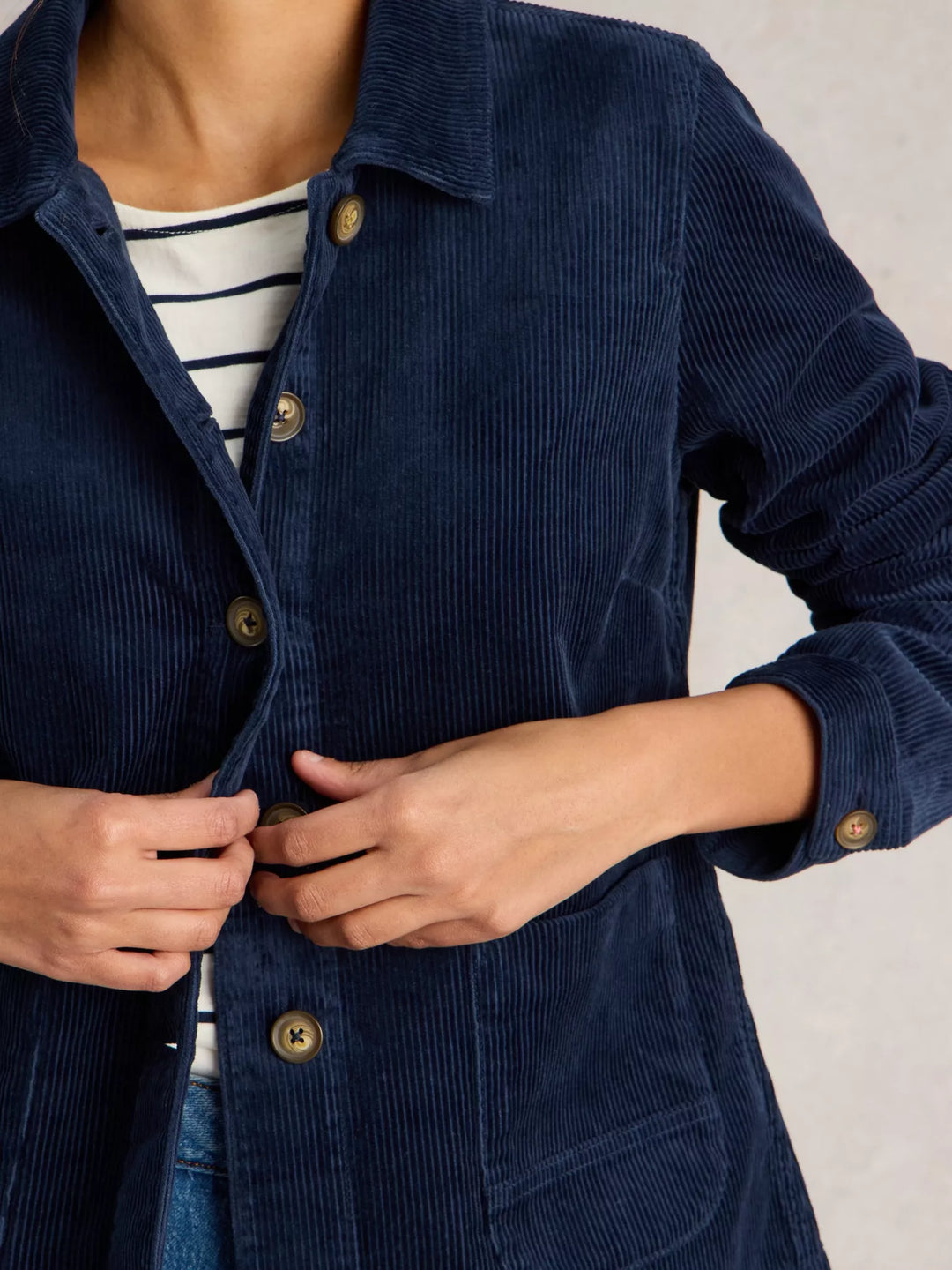 Veste en corduroy marine