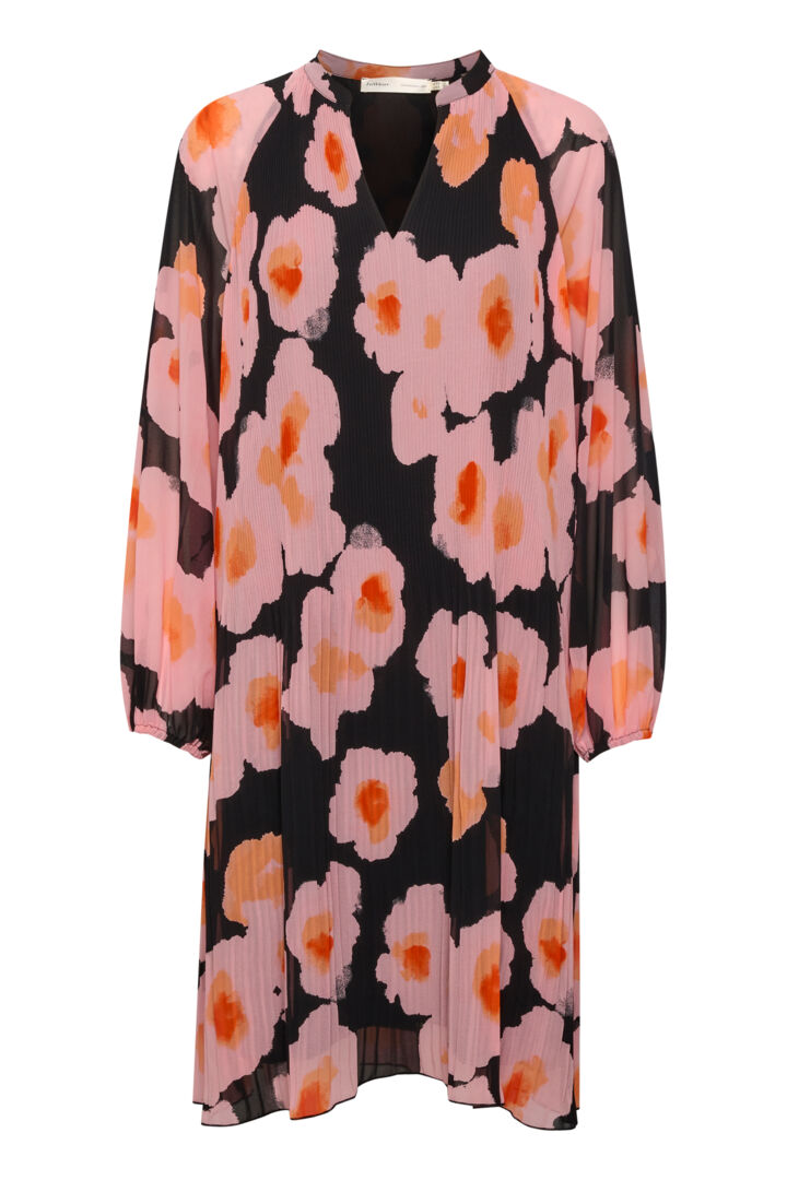 Robe légère plissée à motif floral