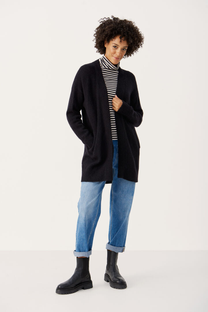 Cardigan long à poches utilitaires