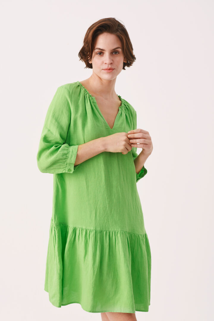 Robe ample color en lin Rue