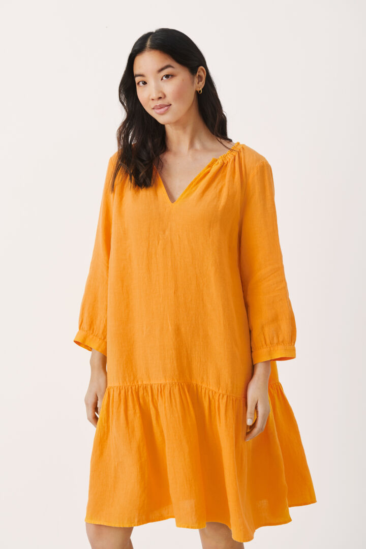 Robe ample color en lin Rue