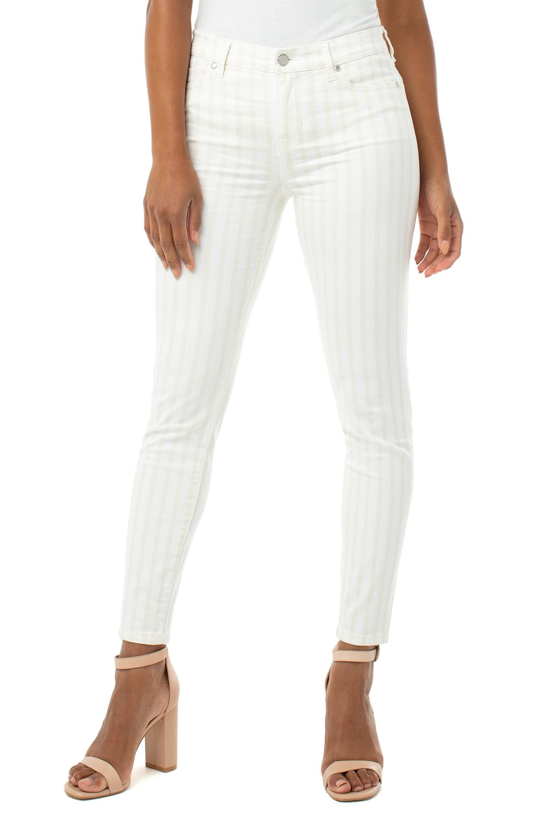 Pantalon jeans rayé ABBY ANKLE SKINNY